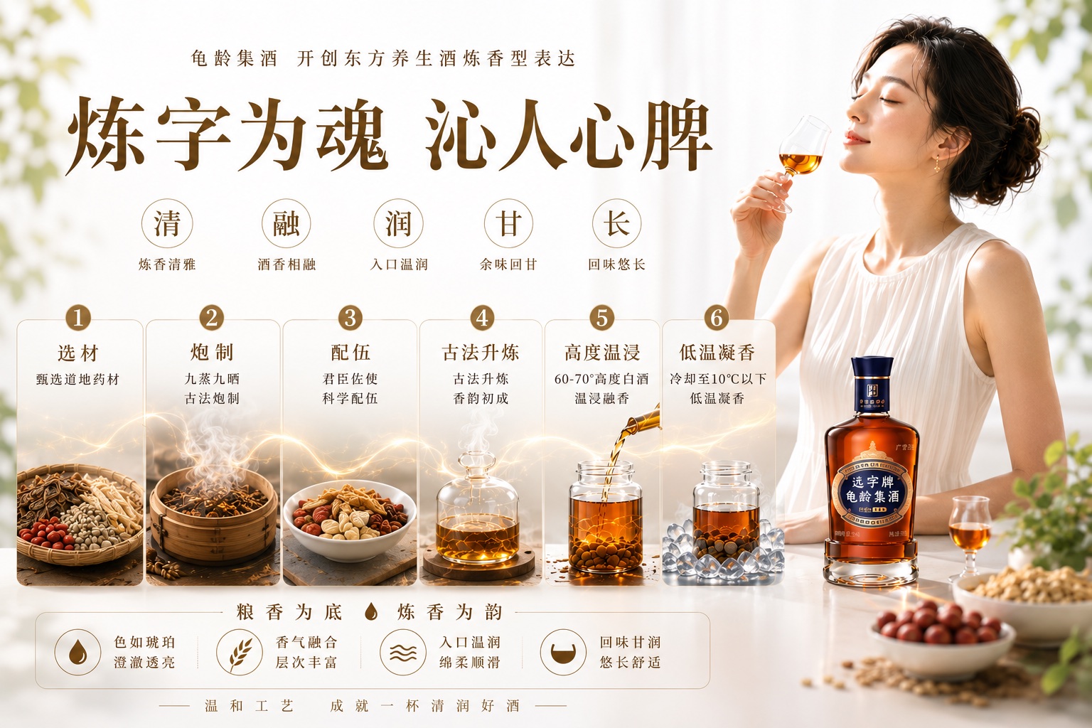龟龄集酒炼香工艺与远字牌龟龄集酒产品图